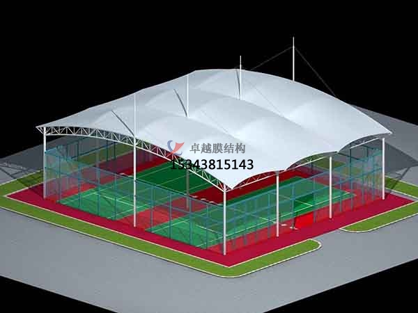 通化網(wǎng)球場(chǎng)膜結(jié)構(gòu)頂蓋/籃球場(chǎng)屋頂/門球場(chǎng)雨棚安裝